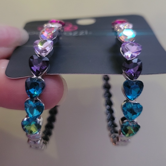 Paparazzi Multicolor Heart Hoop Earrings - Picture 2 of 3